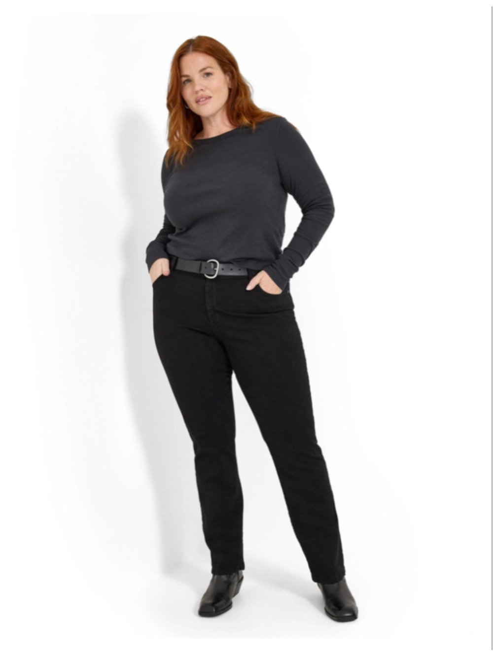 Lee Black Relaxed Fit Straight Leg Jeans Plus Size 16 NWT